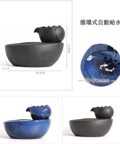 セラミックファウンテン　ブルー/ブラック (犬 濾過 ペット用 給水器 自動循環 流れる) 水飲み 給水機 猫 給水器 清潔 * 給水器