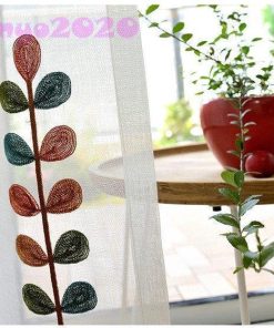 植物柄 子供部屋 2枚 刺繍 レース付きセット幅201?300c丈201?260cm  両開き4枚組 オーダーカーテン 遮光 かわいい 紐タッセル付き * ドレープカーテン