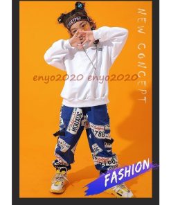 キッズ ダンス衣装 トップス パンツ ヒップホップ シャツ 女の子 男の子 HIPHOP ブラック ホワイト 子供 団体服 大きい 応援団 演出 文化祭 発表会 イベント * レッスンウエア