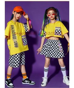 キッズダンス衣装 セットアップ へそ出し 女の子 スカート パンツ ジャズダンス 男の子 チアガール ヒップホップ Hiphop 演出服 運動会 応援団 団体服 練習着 * レッスンウエア