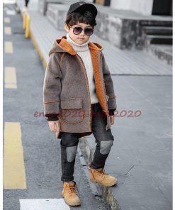 子供服 男の子 子供コート キッズ 冬服 ラシャコート フード付き アウター 厚手 トレンチコート コート キッズコート 冬コート 防寒 おしやれ 暖かい 新品 * コート