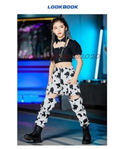 キッズ ダンス衣装 セットアップ へそ出し 女の子 トップス パンツ 韓国 子供 HIPHOP ヒップホップ ステージ衣装 120-170cm ジャズダンス 団体服 大きい * レッスンウエア