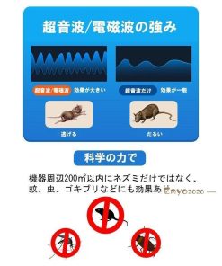 音波 害虫駆除 ２個セット ねずみ駆除 電磁波 害虫駆除 200平方メートル 広範囲カバー  鼠 ゴキブリ 蚊 蟻 子供やペットに安心 駆除 コウモリ 蜘蛛 * その他害虫駆除、虫よけ