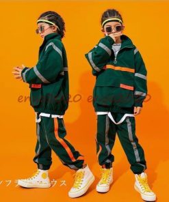 キッズ ダンス衣装 セットアップ ヒップホップ HIPHOP  子供 上下セット トップス ズボン パンツ ジャズダンス ステージ衣装 演出服  練習着 セール * 新体操ウエア