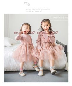 お姫様ドレス 80/90/100/110/120cm 子供 ドレス パーティー チュールワンピース シフォンワンピース 子供服 星 韓国 きれいめ 長袖 キッズ 演奏会 * ワンピース、チュニック