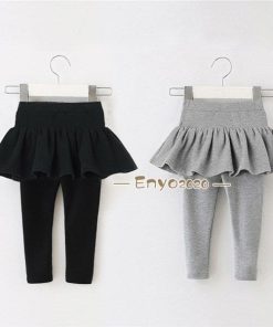 プリーツ スカッツ チュチュスカッツ 女の子 レギンスパンツ ボトムス スカート 子供服 重ね着 ロングパンツ パンツ キッズ 10分丈 フレア * スカート