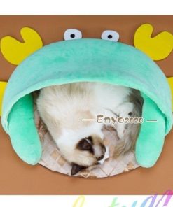 クッション 猫用 猫犬用 夏 小型犬 枕付き 冷感マット付き ひんやりマット カニ型 ペットハウス 犬ベッド ネコベッド かわいい * その他犬用品