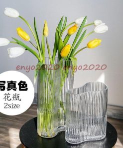 花瓶 ガラス 北欧 おしゃれ フラワーベース 透明 生け花 水栽培ポット 花器 花びん かびん シンプル モダン インテリア 置物 リビング 書斎 食卓 玄関 窓辺 寝室 * 花瓶、花器