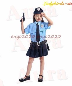 衣装 キッズ 警察服 ポリス 女の子 警察官 コスチューム 5点セット ポリス 演出服 警察制服 ポリス お巡りさん 幼稚園  コスプレ衣装 * キャラクター衣装