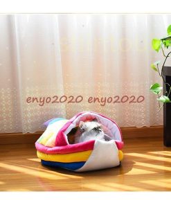 キャットハウス 猫ハウス 冬 トンネル型 もこもこ ネコハウス 小型犬 ペットハウス 子犬 キャットベッド 防寒 ねこ 洗える もぐりこみ 室内用 北欧 * キャットハウス