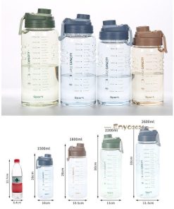 水筒 大容量 ワンタッチ 直のみ プロテイン 運動水筒 1.5L 2L 茶こし付き プラスチック ボトル ジム 体操 登山 トレーニング 軽い ヨガ * 水筒