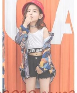 キッズ ダンス衣装 ヒップホップ 花柄シャツ セットアップ HIPHOP  ダンスシャツ へそ出し タンクトップ パンツ 子供 ジャズダンス 練習着 女の子 男の子 * レッスンウエア