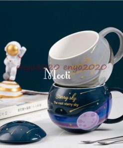 マグカップ 北欧 おしゃれ 宇宙飛行士柄 コーヒーカップ 大きい 陶器 ハンドメイド ティーカップ 大容量 コップ カフェマグ 洋食器 420ml キッチン雑貨 和食器 * マグカップ