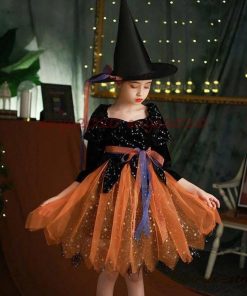 コスプレ 子供 女 衣装 魔女 子供 コスプレ 仮装 ワンピース キッズ スカート コスチューム 子供 女の子 Halloween 魔法使い 変装 洋服 * キャラクター衣装