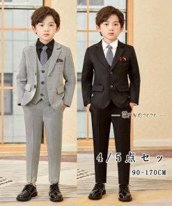 小学校 卒業式 子供服 入学式 スーツ 男の子 キッズ ワイシャツ ネクタイ ブレザー ベスト ズボン フォーマル スーツ おしゃれ 長袖 縦ストライプ 男の子 * スーツ、ブレザー