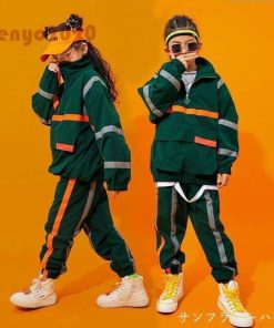 キッズ ダンス衣装 セットアップ ヒップホップ HIPHOP  子供 上下セット トップス ズボン パンツ ジャズダンス ステージ衣装 練習着 演出服 セール * 新体操ウエア