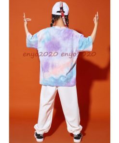 キッズ ダンス衣装  Tシャツ トップス パンツ ヒップホップ セットアップ HIPHOP 男の子 女の子 子供服 ズボン  ジャズダンス かっこいい チアガール 練習着 * レッスンウエア