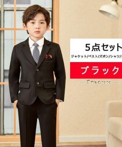 小学校 卒業式 子供服 入学式 スーツ 男の子 キッズ ワイシャツ ネクタイ ブレザー ベスト ズボン フォーマル スーツ おしゃれ 長袖 縦ストライプ 男の子 * スーツ、ブレザー