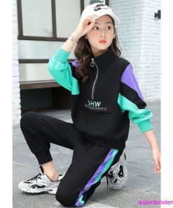 ジャージ キッズ 女の子 上下 長袖 春秋 子供服 セットアップ パーカー Tシャツ ロングパンツ 長ズボン 韓国子ども服 可愛い おしゃれ スポーツウェア ジュニア * ジャージ