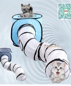 遊べる 簡単収納 ねこトンネル キャットトンネル キャットトイ ペットハウス ねこ おもちゃ 猫グッズ 猫ハウス ストレス発散  運動不足対策 折りたたみ * ベッド、クッション