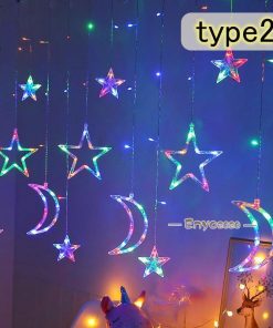 飾り オーナメント イルミネーションライト 星月 室内 クリスマス 装飾 スノーフレーク 3.5m LED電飾 屋外 クリスマスツリー 乾電池式 装飾ライト * イルミネーションライト