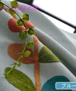 植物柄 子供部屋 2枚 刺繍 レース付きセット幅201?300c丈201?260cm  両開き4枚組 オーダーカーテン 遮光 かわいい 紐タッセル付き * ドレープカーテン