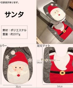 サンタ ふたカバー トナカイ トイレマット 飾り 部屋 クリスマス 可愛い 2点セット 雪だるま お家 滑り止め 室内 トイレマットセット * トイレ用マット