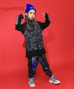 キッズ ダンス衣装 セットアップ ヒップホップ 3点セット 女の子 男の子 HIPHOP ベスト ダンスウェア 上下セット ジュニア 子供 韓国 ステージ衣装 団体 演出服 * ドレス、ダンス衣装