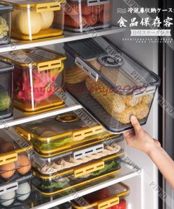 キッチン 収納ケース 冷蔵庫収納ケース 食品保存容器 野菜 果物収納 冷蔵庫 整理 整頓 蓋付き 通気穴付き ボックス ストッカー 日付スケール付き 水切り * 食品保存容器