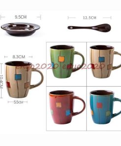 350ml 北欧 コーヒーカップ 陶器 カフェマグ 大容量 食洗機/電子レンジ/オーブン対応 コップ ティーカップ キッチン雑貨 おしゃれ ハンドメイド マグカップ 4色 * マグカップ