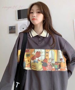 レディース 襟付き フロントボタン ドロップショルダー ゆるTシャツ Tシャツ トップス 切り替え * 長袖