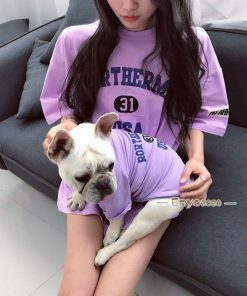 ペア犬用　半袖Tシャツ夏服　犬服親子 お出かけに ドッグウェア 小型犬用 ペット親子お揃い 犬の服 ドッグウェア ペットとお揃いTシャツ * 犬の服