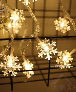 イルミネーションライト LED 雪花 電池 10m 80灯 クリスマス インテリア デコレーション ディスプレイ イベント かわいい ウォーム 暖かい光 きれい カラフル * イルミネーションライト