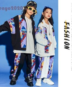 キッズダンス衣装 セットアップ ヒップホップ HIPHOP 男の子 女の子 上下セット 長袖 トップス コート ジャケット パンツ 発表会 長ズボン ジャズダンス 練習着 * レッスンウエア