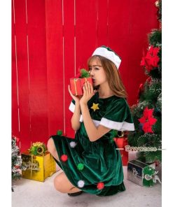 ボレロ サンタクロース 仮装 セットアップ レディース マント パーティードレス クリスマス衣装 可愛い ワンピース コスプレドレス ポンチョ サンタ * キャラクター衣装