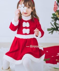 ワンピース&amp;帽子 キッズ サンタ服 2点セット サンタコスプレ 女の子 パーティー クリスマス衣装 サンタクロース * キャラクター衣装