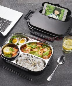 弁当箱 ランチボックス おしゃれ お弁当箱 学校学生 会社出勤 食事用 遠足 ピクニック 便利 1段 3コマ 4コマ 仕切り シンプル 新生活 ギフト 贈答品 1600ML 5色 * 弁当箱