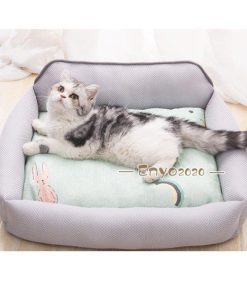 ベッド　犬　猫　夏 ひんやり 暑さ対策 冷感 夏用 涼しい ペット 猫ベッドペットベッド　ドットハウス ひんやり　ドット犬 クール * ベッド、クッション