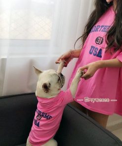 ペア犬用　半袖Tシャツ夏服　犬服親子 お出かけに ドッグウェア 小型犬用 ペット親子お揃い 犬の服 ドッグウェア ペットとお揃いTシャツ * 犬の服