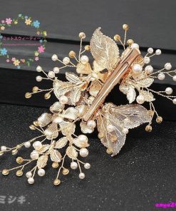 ヘッドドレス 髪飾り ヘアアクセサリー 花 パール 和装 着物 ウェディング ヘッドアクセサリー 振袖 結婚式 フォーマル ゴールド 髪留め ブライダル お呼ばれ * ヘッドドレス