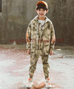 アウター 上下セット 春秋  男の子 キッズ 子供服 ジャージ アウトドア 韓国 ジュニア 迷彩服 子供 セットアップ * ジャージ