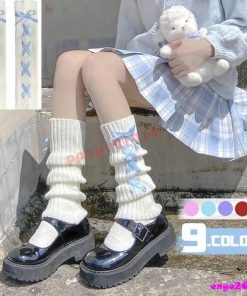 ルーズソックス 40cm リボン 白 ブラック 長さ ホワイト 女子高生 靴下 JK コスプレ スクール 制服 チア ガール ギャル コスチューム キッズ * ハイソックス