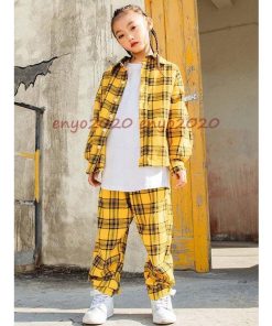 キッズダンス衣装 ヒップホップ 子供 セットアップ HIPHOP ダンス衣装 シャツ チェック柄 チェックシャツ パンツ 男の子 練習着 ジャズダンス 女の子 * レッスンウエア