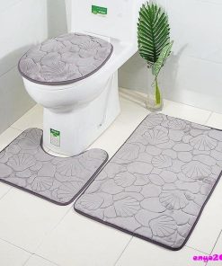 バスマット 2020新作 トイレ用マット 滑りにくい加工 3D立体 洗える 滑り止め 3点セット シンプル トイレマット トイレグッズ トイレ用品 おしゃれ * トイレ用マット