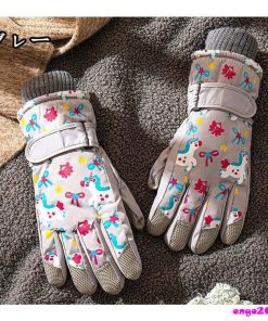 グローブ スキー キッズ 手袋 手ぶくろ 子供 子ども キッズ 5本指 防寒 裏起毛 スノーボードグローブ スキーウェア 防水 保温 アウトドア 滑り止め 冬 雪遊び * 手袋