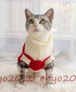 キャット 猫服 セーター ニット カバーオール 厚手 キャットウェア ペット用品 ペットグッズ 猫の服 猫用 秋冬物 防寒 おもしろ 新作 * 猫の服