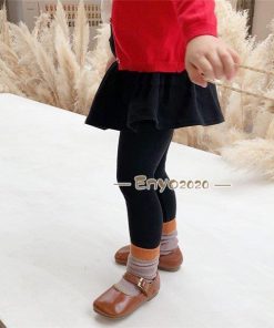 プリーツ スカッツ チュチュスカッツ 女の子 レギンスパンツ ボトムス スカート 子供服 重ね着 ロングパンツ パンツ キッズ 10分丈 フレア * スカート