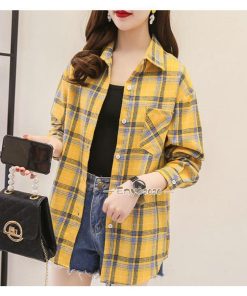 体型カバー 長袖 レディースシャツ ギンガムシャツ 通勤 ゆったり 秋服 韓国ファッション トップス 可愛い シャツアウター チェックシャツ * 長袖