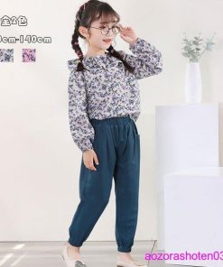 子供服 セットアップ 春 秋 おしゃれ 女の子 花柄トップス+ボトムス 2点セット キッズ 上下セット 長袖 長ズボン 可愛い 姉妹 双子 お出かけ 90-140 通学 お祝い * 上下セット