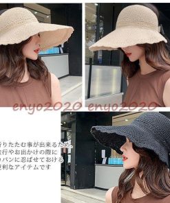 サンバイザー レディース 麦わら帽子 リボン Uvカット帽子 つば広 折りたたみ可 小顔効果 自転車 園芸作業 UVケア つば広 サイズ調節可 おしゃれ シンプル * サンバイザー